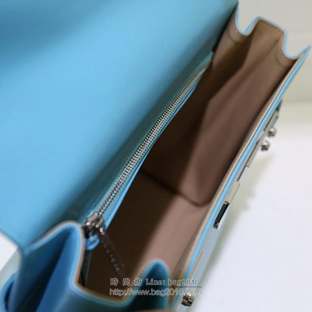 DELVAUX女包 Delvaux Tempete系列 原版牛皮 中號 德爾沃女手提包 手拎包 手腕包 TP0028松石蘭  fcs1404